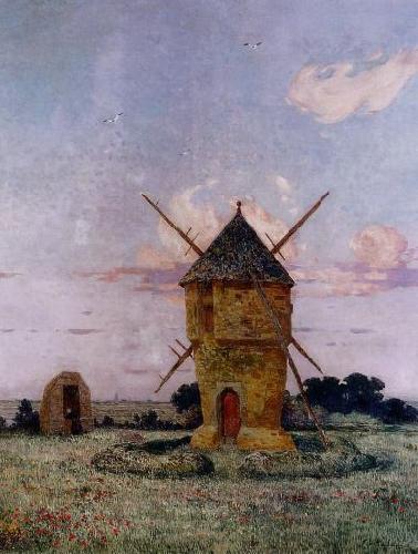 unknow artist Windmill near Guerande France oil painting art